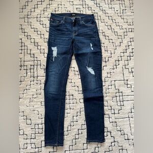 Hudson Jeans Dark Blue Distressed Skinny Jeans